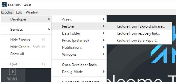 криптокошелек Exodus сброс seed фразы